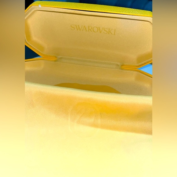 FINAL PRICE SWAROVSKI Hard Case/Yellow Eyeglass Case & Cleaning Cloth - Picture 10 of 15